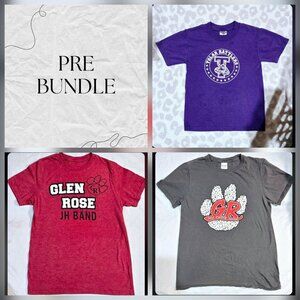 3PC PRE BUNDLED SCHOOL T SHIRT LOT ADULT XS/S YTH LG MNS LISTING COPY